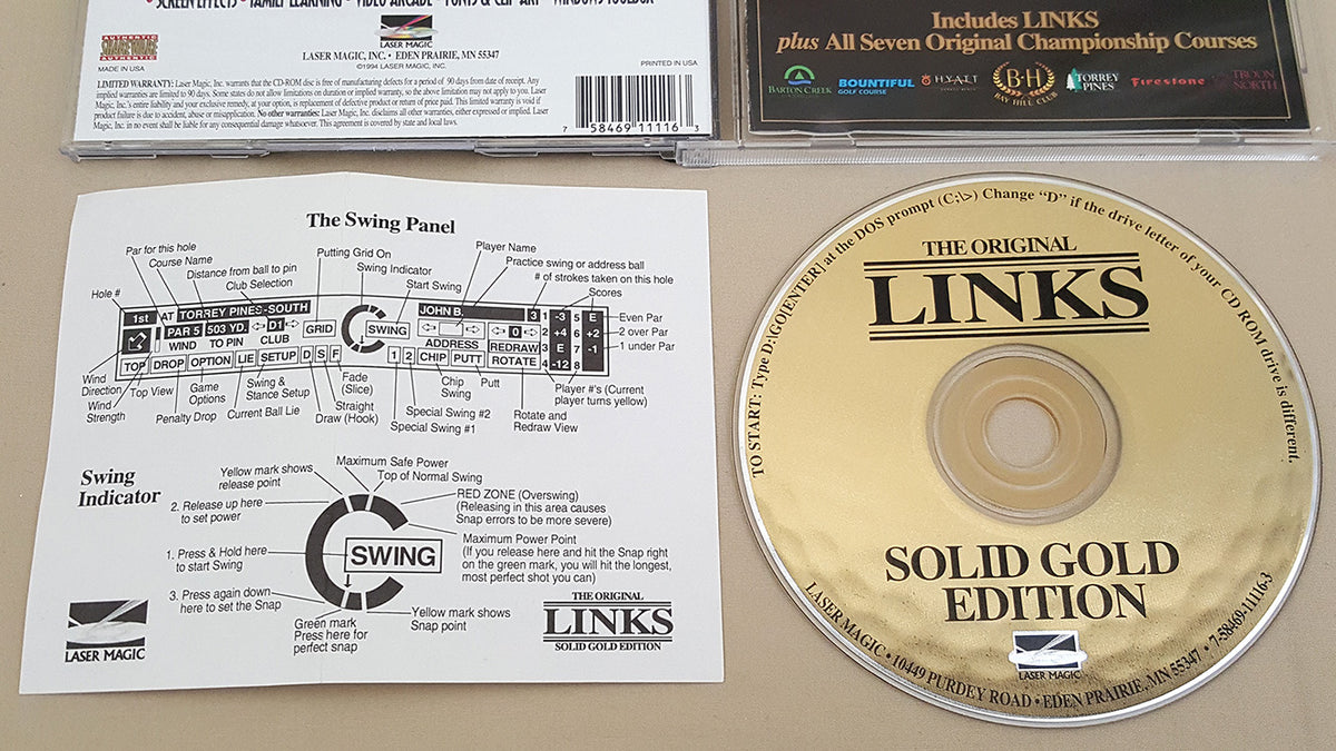The Original LINKS Solid Gold Edition - 1994 Laser Magic Inc IBM
