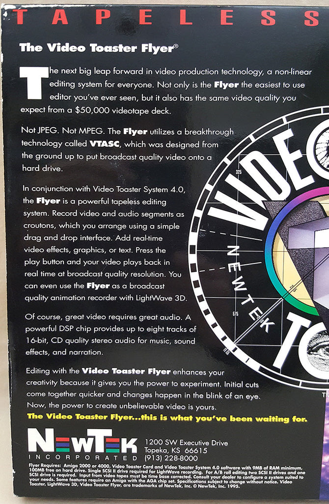 Video Toaster Flyer by NewTek NLE for Commodore Amiga 4000 4000T 3000 ...