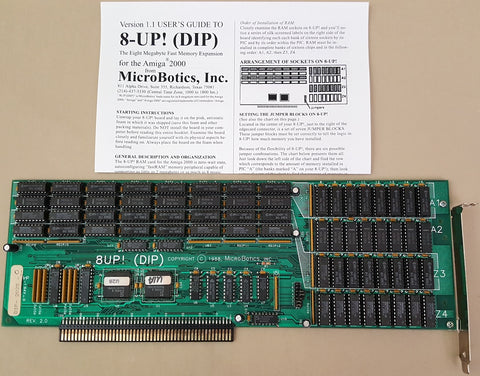 8Up! Microbotics 8mb RAM Zorro-II Card w/8mb RAM Installed for Commodore Amiga - DIP-2025-0