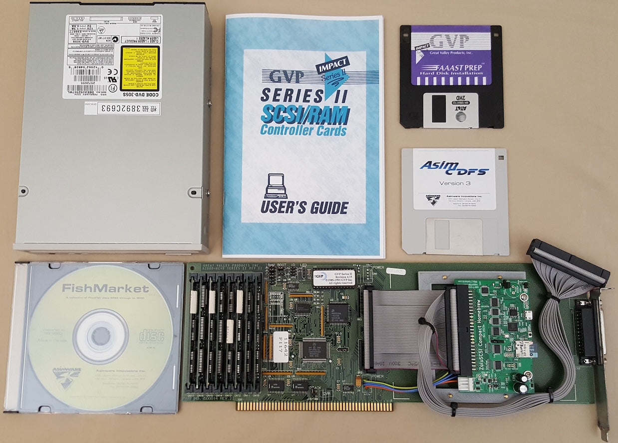 GVP HC+8 SERIES II REV II v3.02 SCSI Controller with 16gb HD CDROM