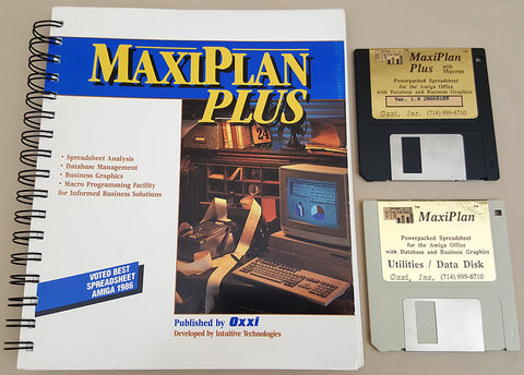 MaxiPlan Plus with Macros Spreadsheet v1.9 - 1988 OXXI Inc. for Commodore Amiga