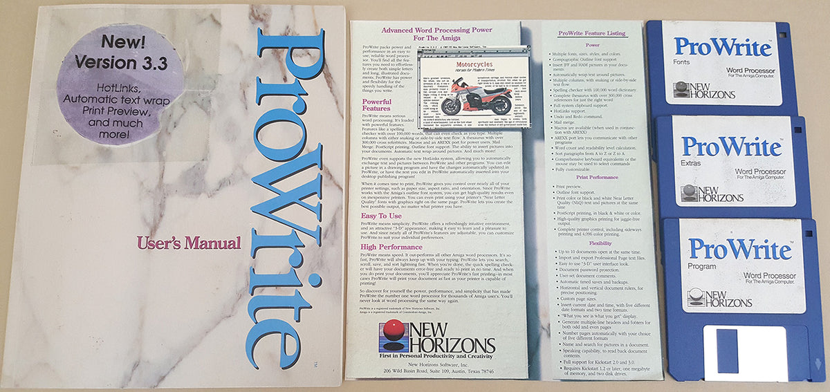 Prowrite Software ProWrite v3.3.2 Word Processor - 1993 New Horizons Software for Commod ...