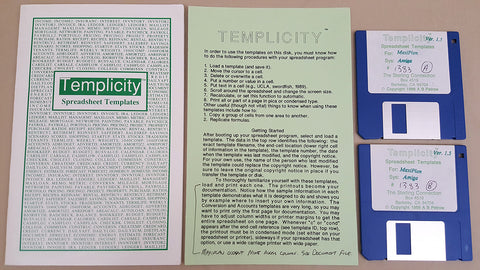 Templicity v1.5 MaxiPlan Spreadsheet Templates - 1988 The Sterling Connection for Commodore Amiga