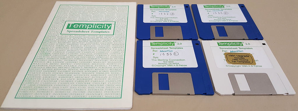 Commodre Template Templicity v2.0 MaxiPlan Spreadsheet Templates - 1990 The Sterling Con ...