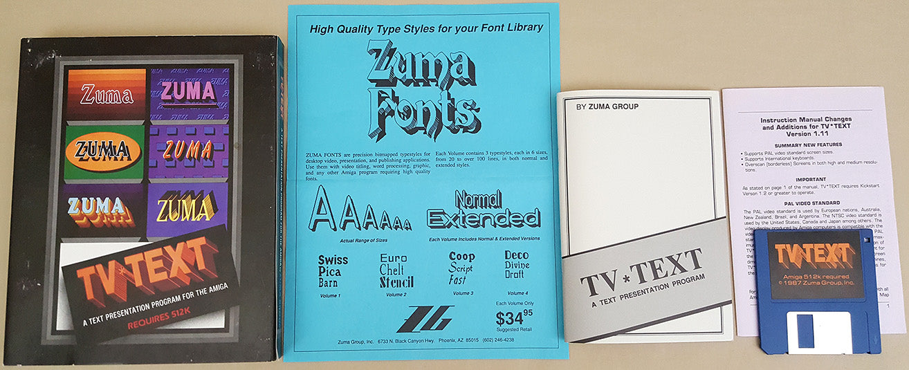 TV TEXT v1.11 - 1987 Zuma Group for Commodore Amiga – My Amiga Shop
