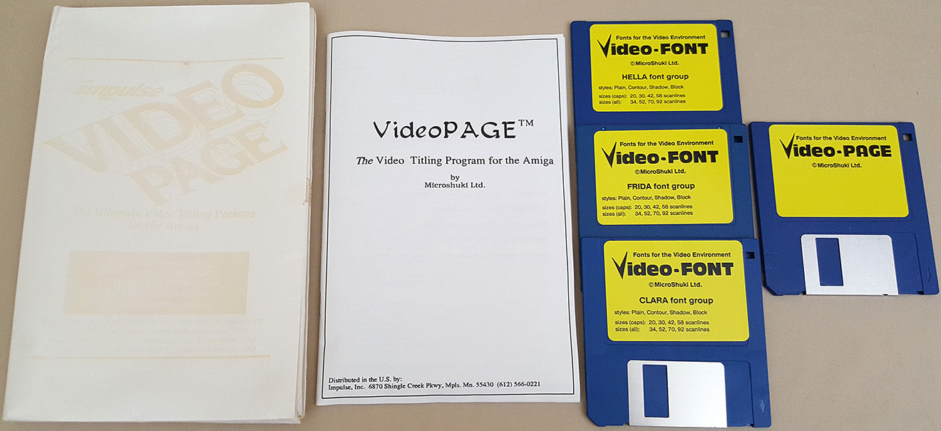Video Page v1.0 Titling Software - 1990 Impulse, Inc. for