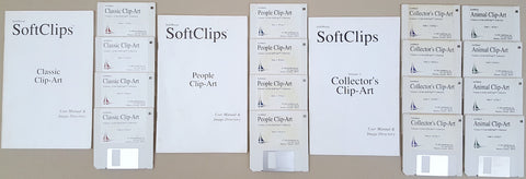 SoftClips Volumes 1-4 Clip-Art - 1990-1991 SoftWood for Commodore Amiga